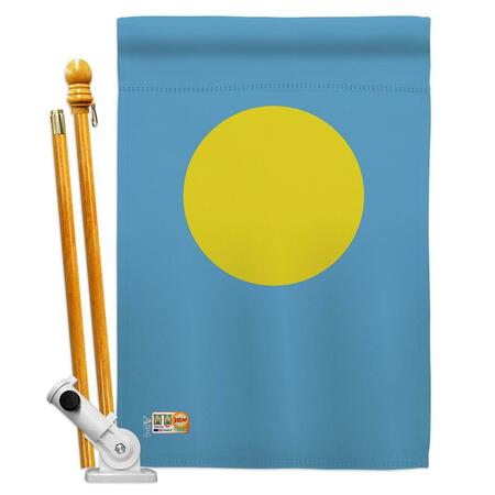 COSA 28 x 40 in. Palau Flags of the World Nationality Impressions Decorative Vertical House Flag Set CO4132795
